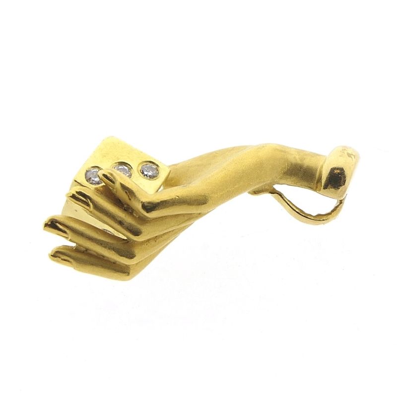 Image 7 of Carrera y Carrera vintage gold pendant with diamonds; 0.20 ct.