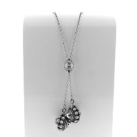 Silver jasseron link chain with Zeeland knots | 73 cm; Adjustable