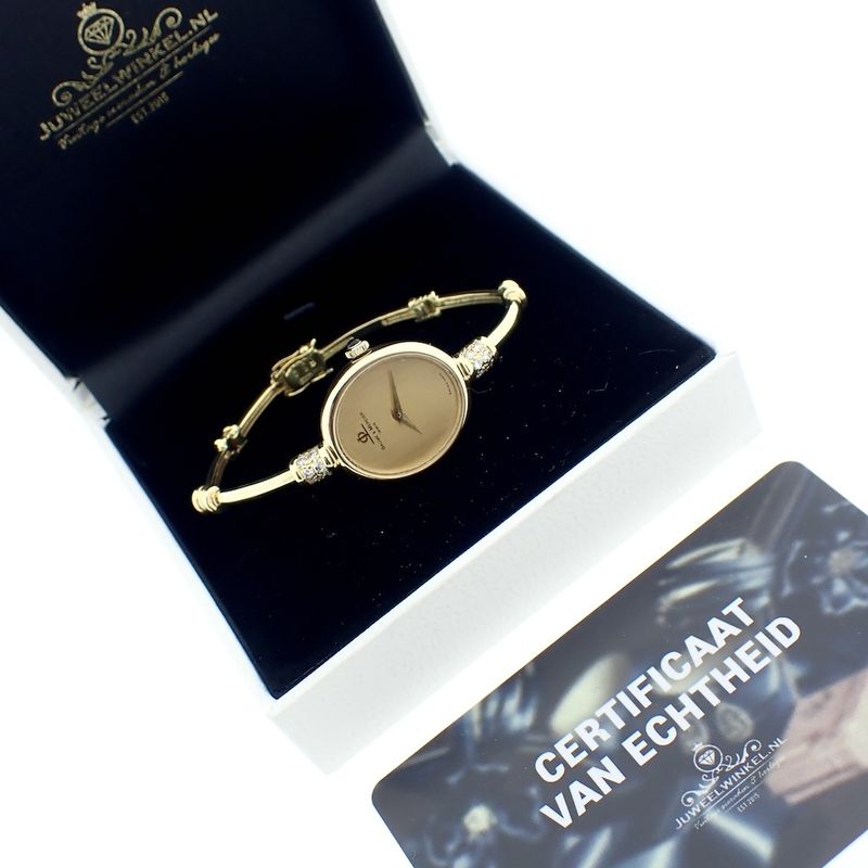 Image 8 of Baume Mercier; 18k. gouden dameshorloge met briljanten