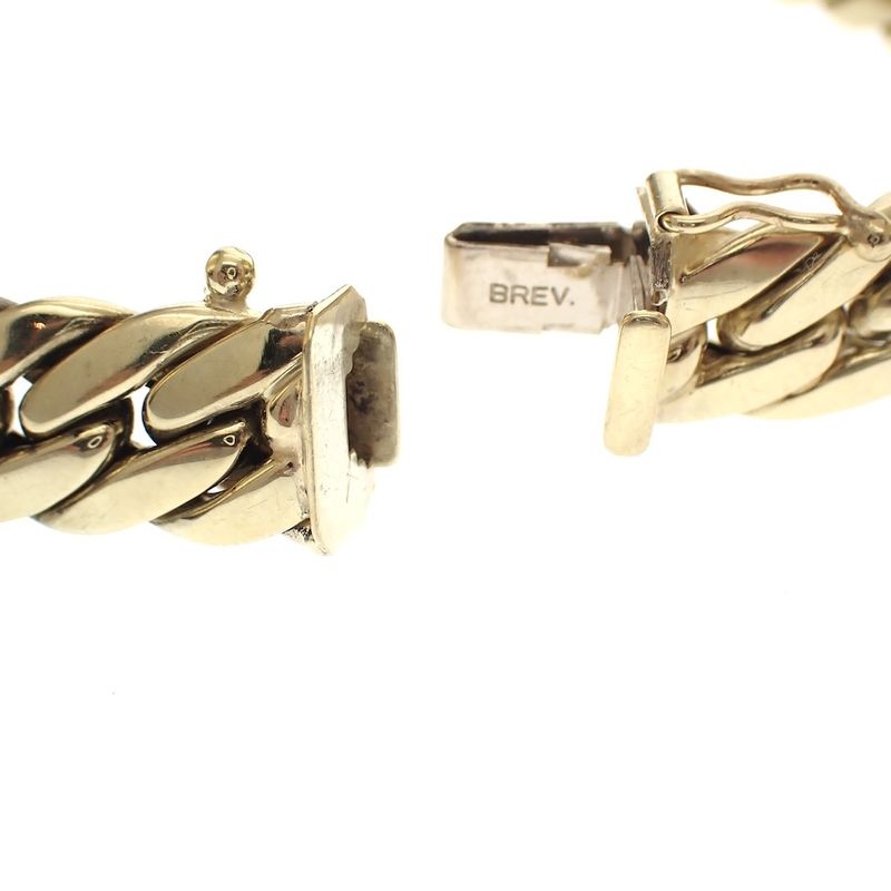 Image 3 of Gold flat gourmet link bracelet | 18.5 cm