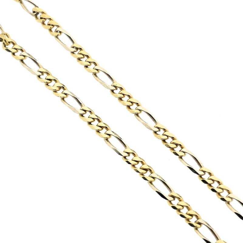 Image 7 of Two-tone gold Figaro link bracelet