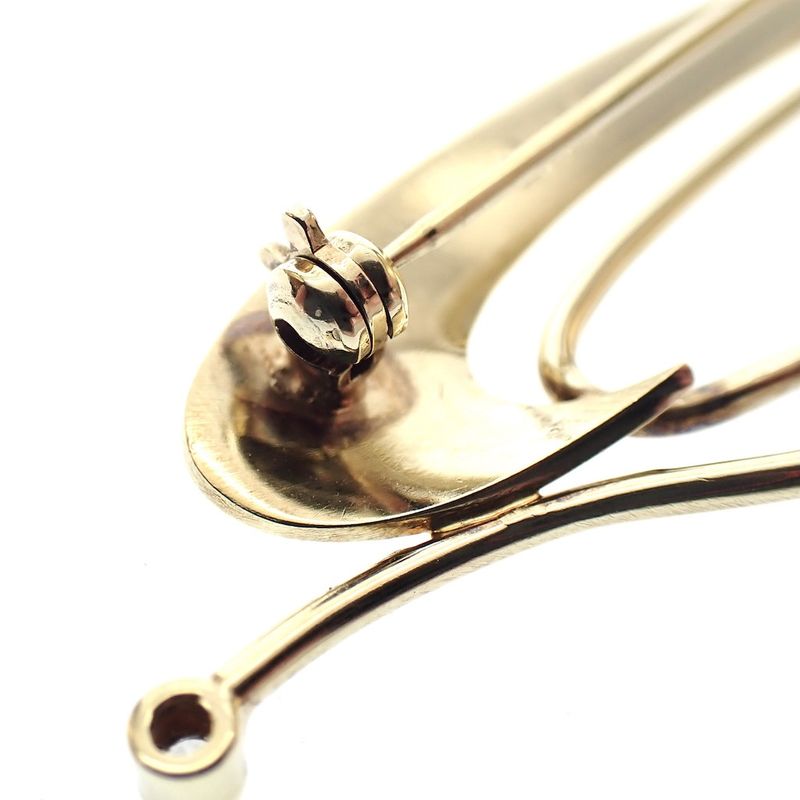 Image 4 of Golden fantasy brooch with diamond; 0.02 ct.