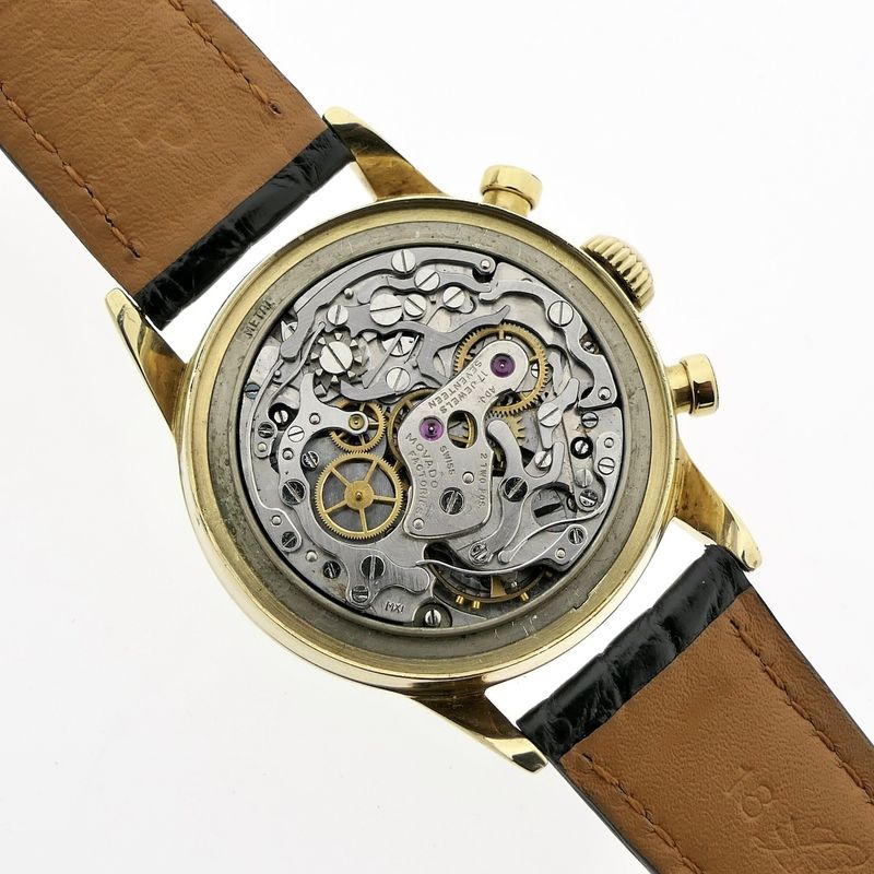 Image 16 of Movado 'Tiffany & Co' M95 Chronograph 49058; Vintage 14k gold men's watch