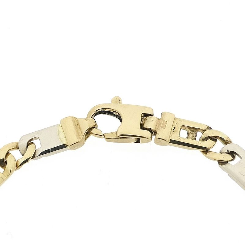 Image 4 of Two-tone gold figaro link bracelet