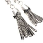 Image 6 of Silver twisted necklace with two tassels | 45 cm