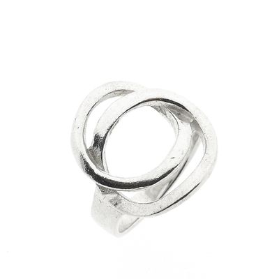Image 1 of Silver ring with artistic design