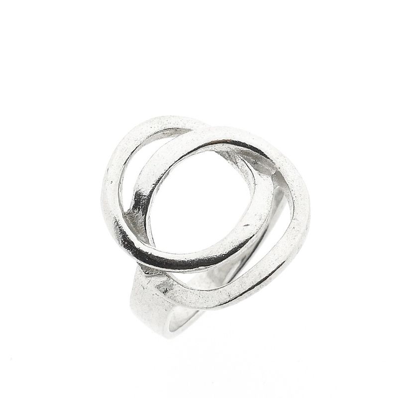 Image 1 of Silver ring with artistic design