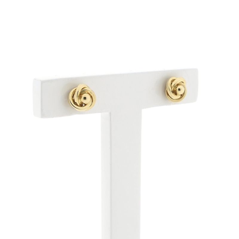 Image 3 of Vintage gold flower-shaped stud earrings