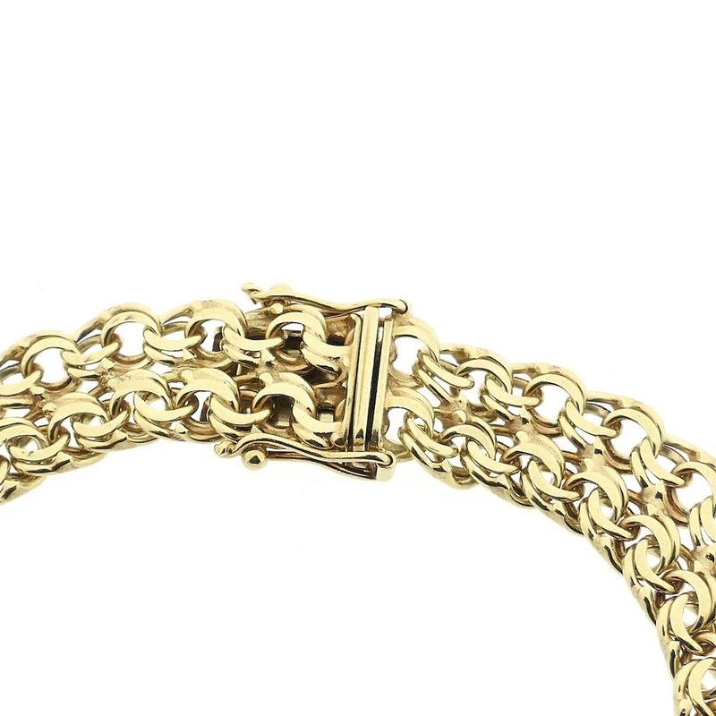 Image 4 of Gold double Prince of Wales link bracelet