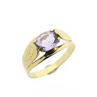 Image 1 of Gold ring with purple zirconia
