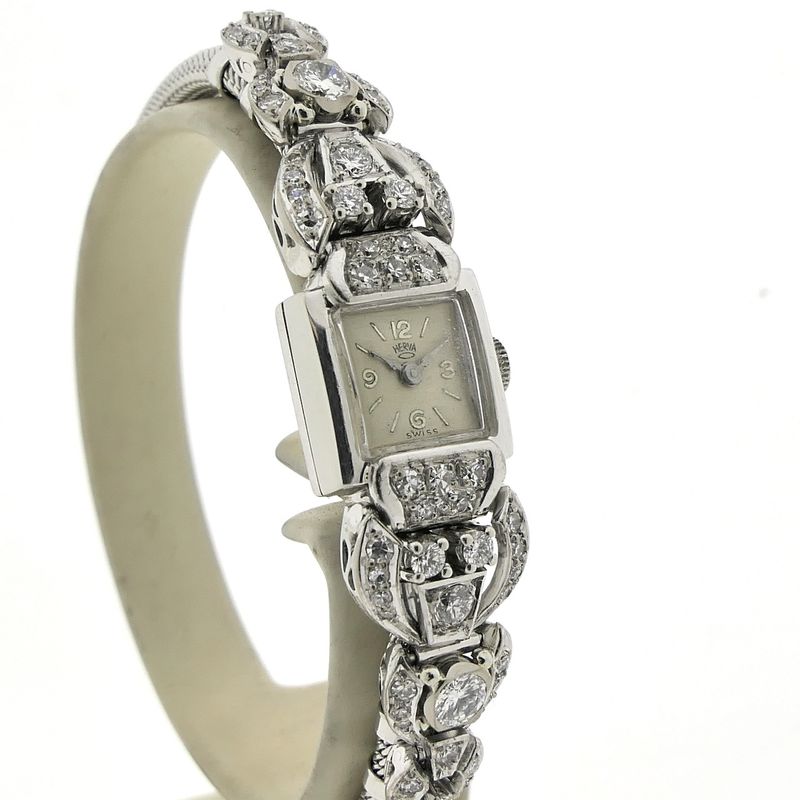 Image 3 of Herva Swiss Genève 'Cocktail Watch'; 14k. Gold ladies watch with diamonds