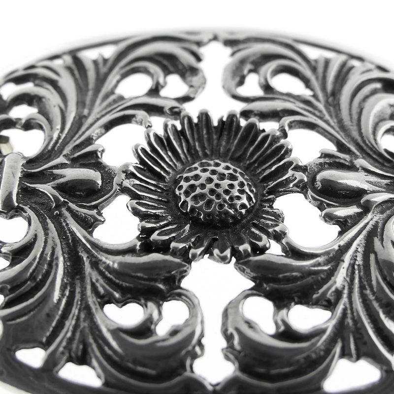 Image 3 of Large silver brooch | Floral design