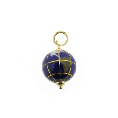 Gold globe pendant with enamel and mother of pearl Image 1 of Gold globe pendant with enamel and mother of pearl