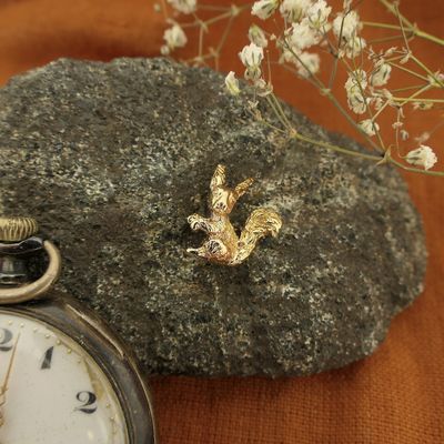 Image 2 of Solid gold squirrel pendant