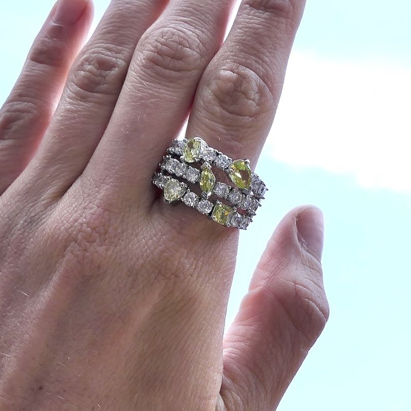 Image 5 of Silver cluster ring with zirconia