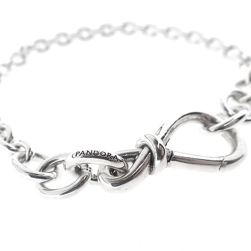 Image 5 of Pandora Chunky Infinity Knot Bracelet; Silver; | 20 cm