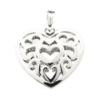 Image 3 of White gold heart pendant with diamonds; 0.815 ct.