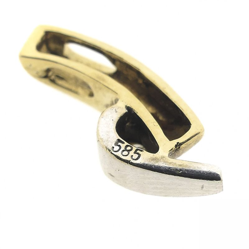 Image 8 of Two-tone minimalist pendant with diamond | 0.015 ct.