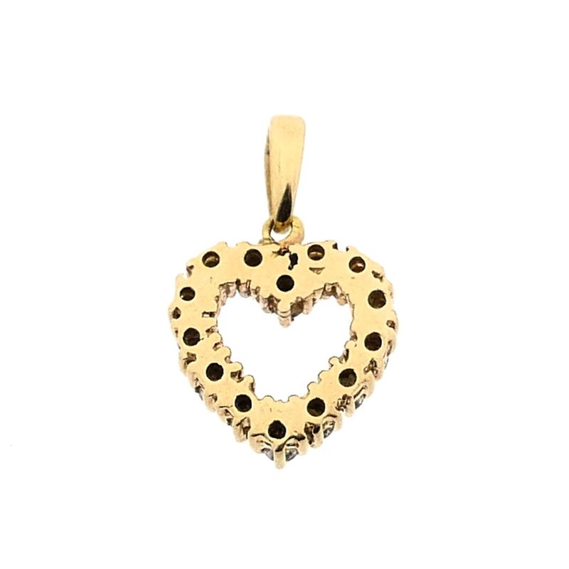 Image 5 of Gold pendant in the shape of a heart with diamonds; 0.49 ct.