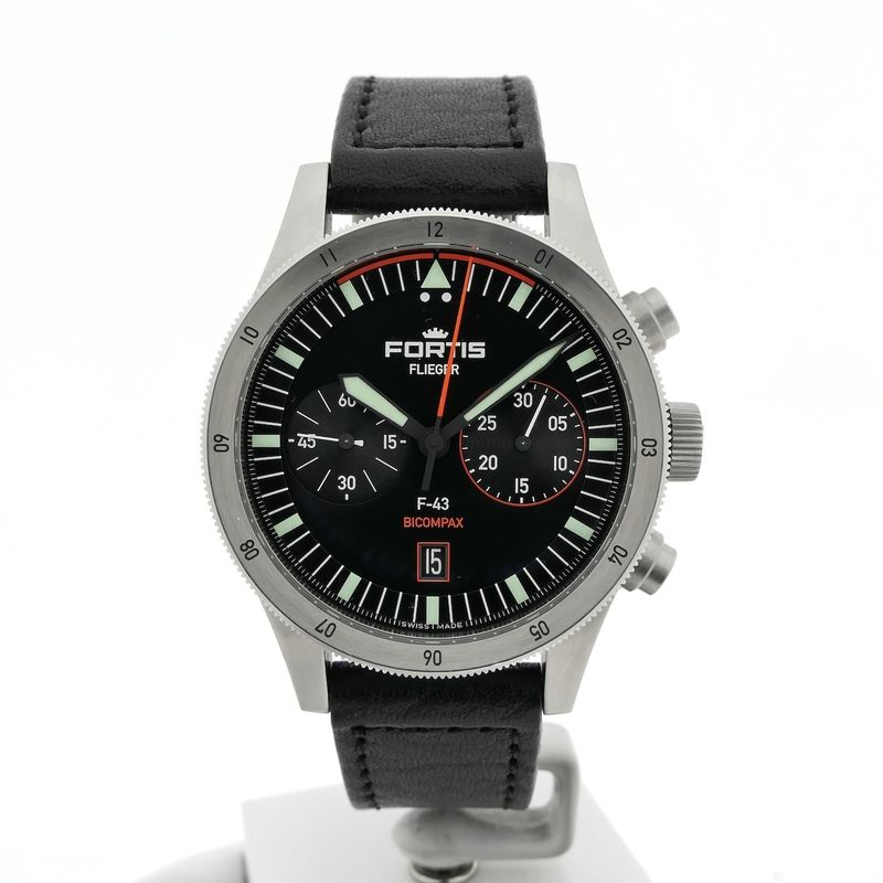 Image 18 of Fortis Flieger F-43 Bicompax F4240005; Automatic chronograph men's watch