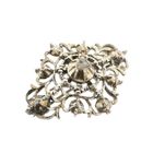 Afbeelding 4 van Zilveren Art-Nouveau broche gezet met roos geslepen diamanten