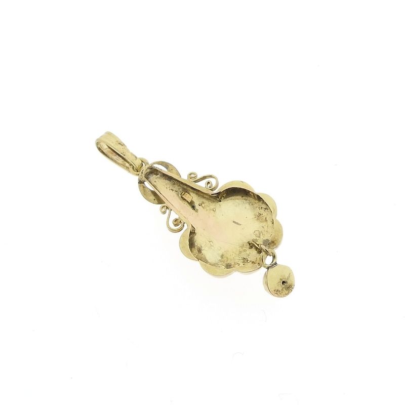 Image 6 of Two-tone gold pendant of a hat bell | Antique