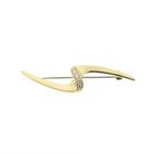 Image 1 of Gold brooch with diamonds; 0.17 ct.