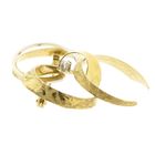 Image 7 of Vintage two-tone gold fantasy brooch with diamond; 0.035 ct.