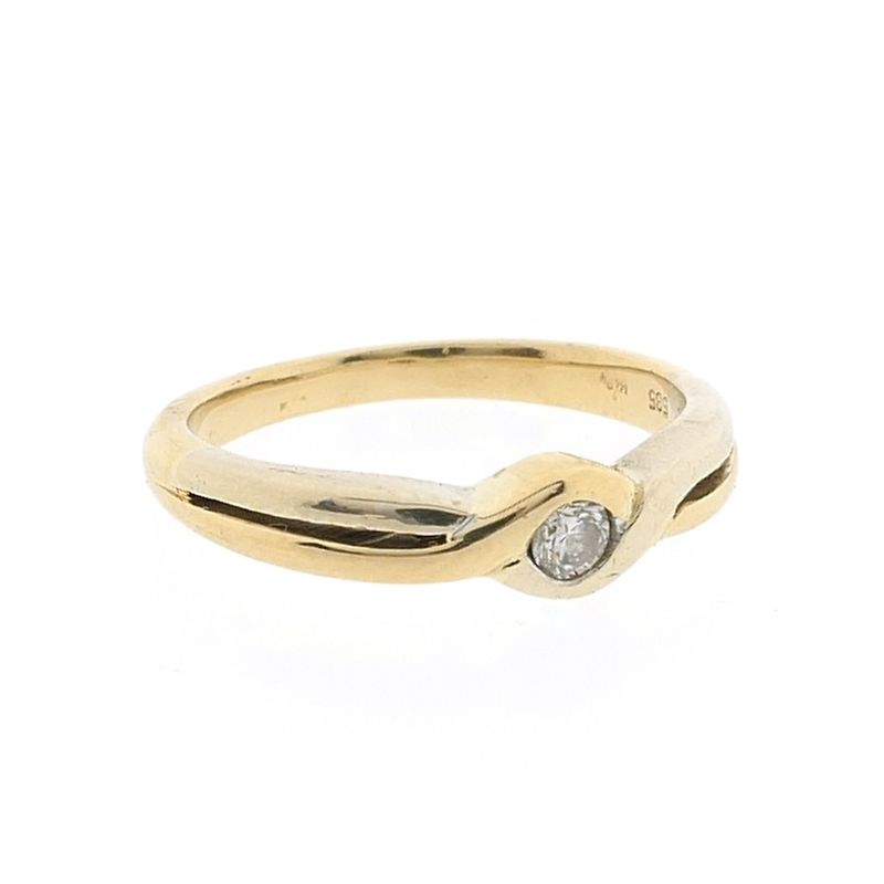 Image 7 of Two-tone gold ring with 0.08 ct diamond.