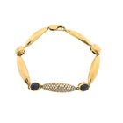 Image 4 of Gold fantasy link bracelet with sapphire and diamonds; 0.93 ct.