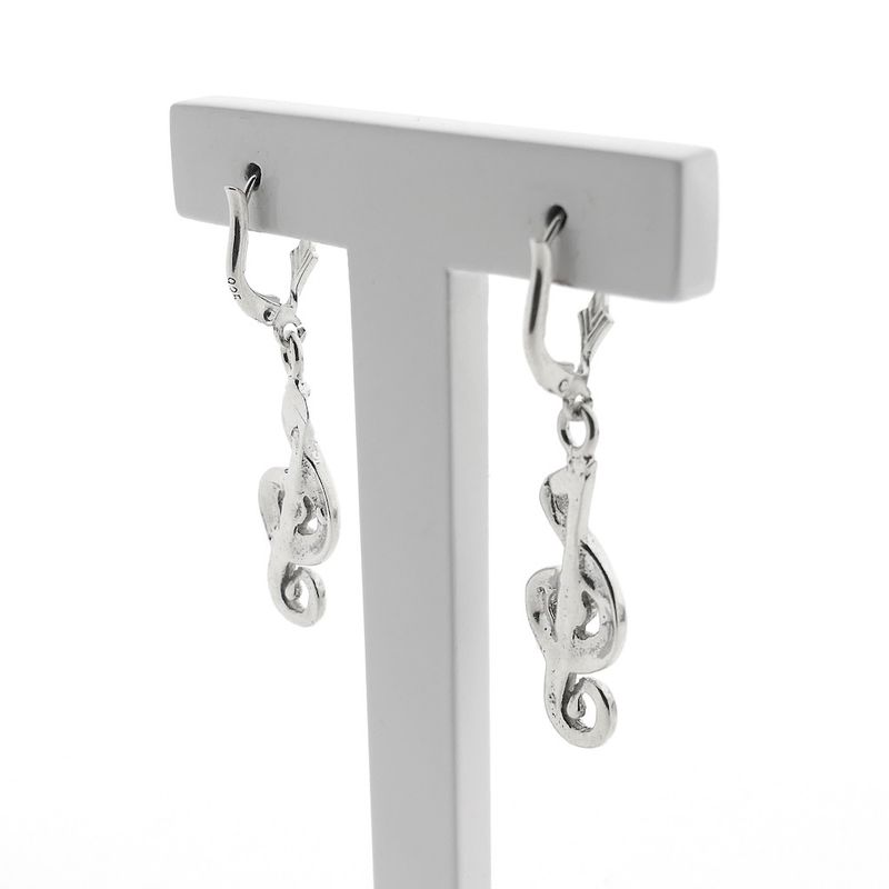 Image 4 of Silver earrings | Musical note