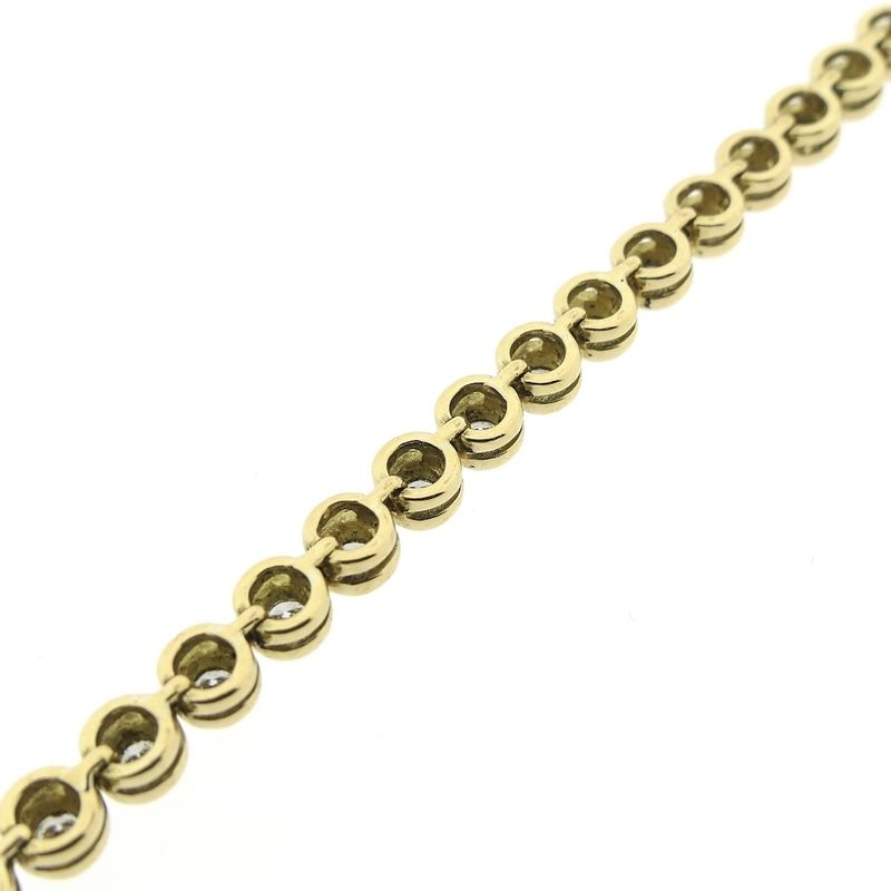 Image 4 of 18K gold tennis bracelet with diamond; 2.57 ct. | 18 cm