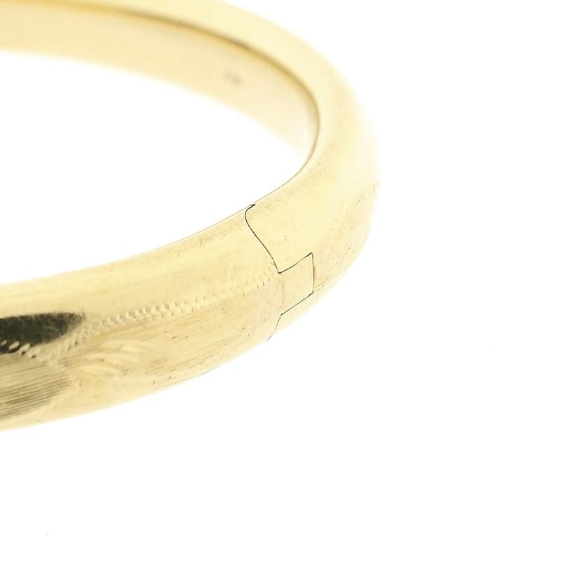 Image 3 of Gold Slave Bracelet with Engravings; Size M