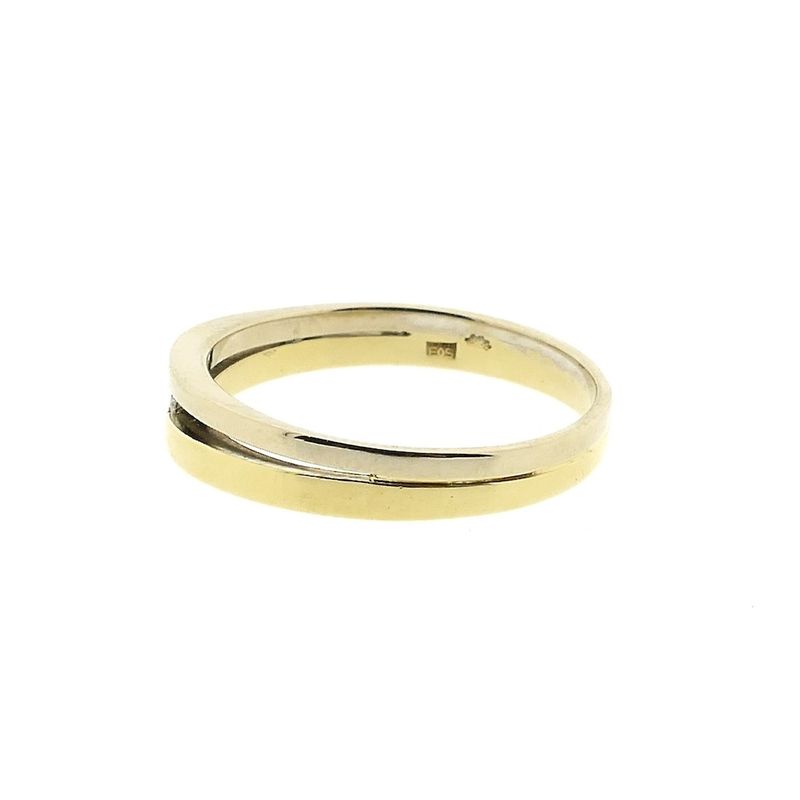 Image 7 of Two-tone gold solitaire ring with diamond; 0.035 ct.