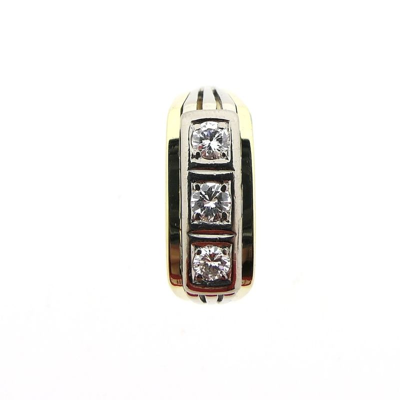 Image 4 of Two-tone gold men's ring with 0.3 ct diamond.