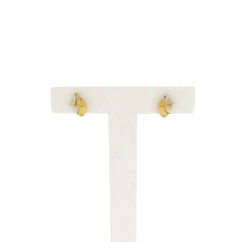 Image 1 of Two-tone gold stud earrings