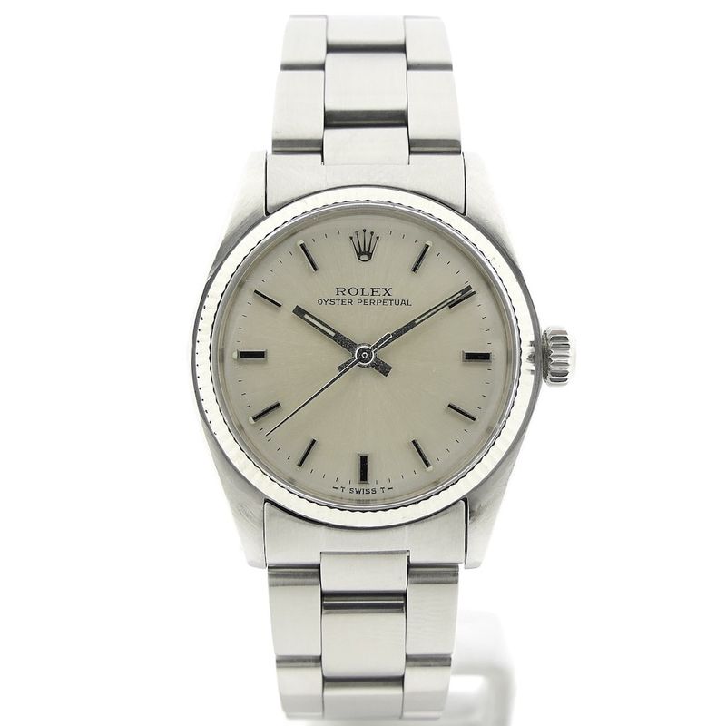 Image 1 of Rolex Oyster Perpetual 31mm; Vintage watch with 18k gold bezel