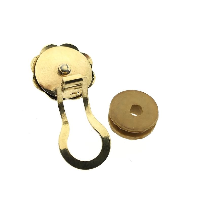 Image 5 of Gold clip-on earrings with precious opal | Vintage