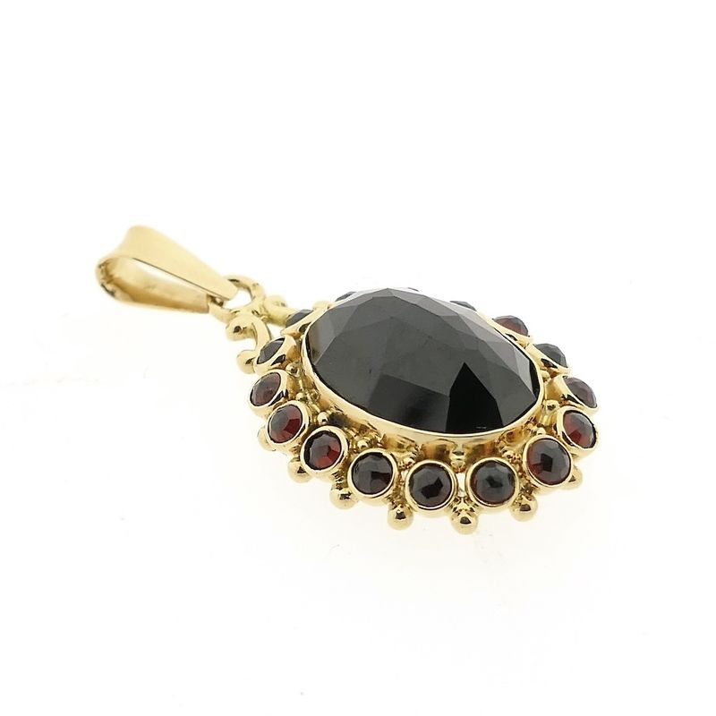 Image 4 of Vintage gold entourage pendant with garnet