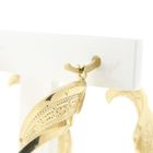 Image 5 of Gold Spiral Hoop Earrings with Greek Symbols; Ø 51 mm
