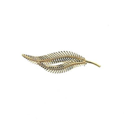 Image 1 of Vintage gold feather brooch