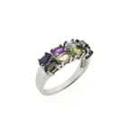 Image 1 of Silver ring with mix of gemstones
