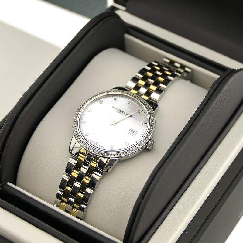 Image 10 of Raymond Weil Toccata 5388-STP-97081; Bi-color women's watch with diamonds