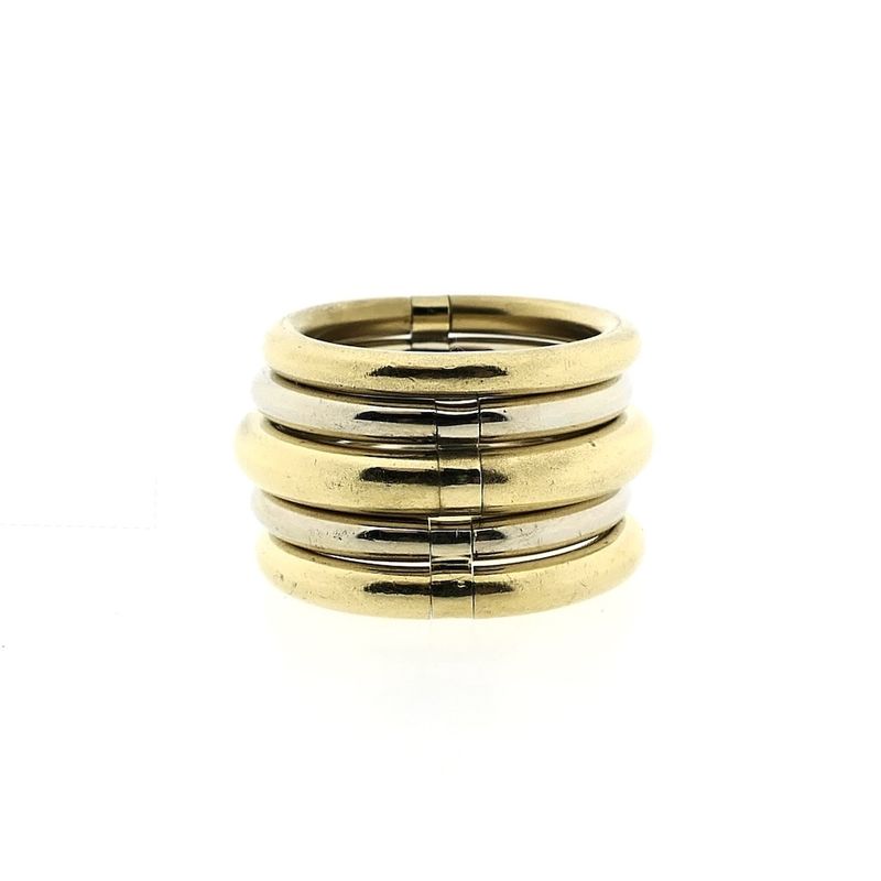 Image 3 of Pomellato bicolor gold 'tubular' ring