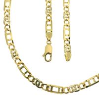 Two-tone gold link chain | 61 cm