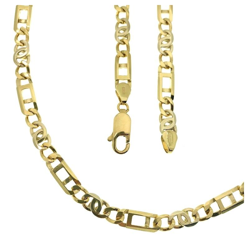 Image 1 of Two-tone gold link chain | 61 cm