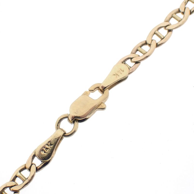 Image 8 of Two-tone gold navy link necklace | 51 cm