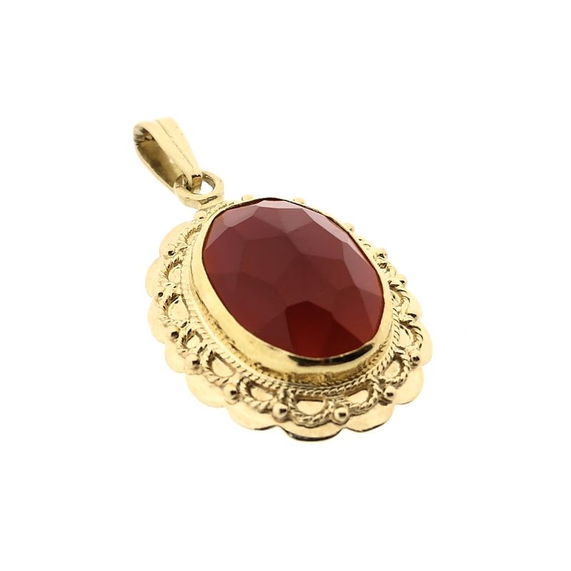 Image 4 of Vintage Gold Pendant with Carnelian