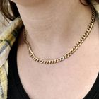 Image 10 of Two-tone gold gourmet link necklace with diamond; 0.03 ct.