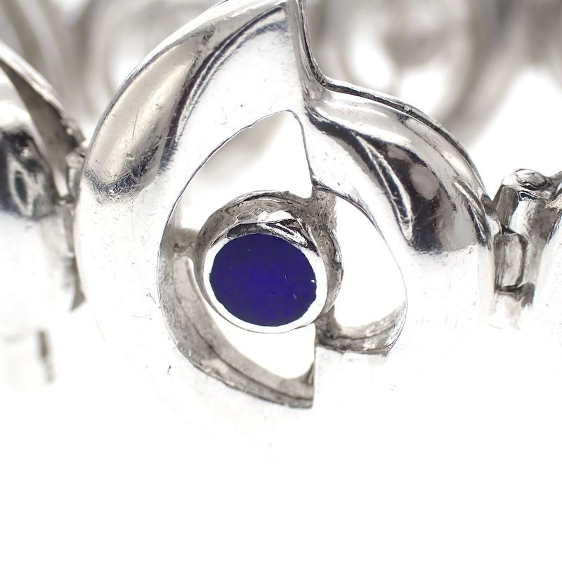 Image 3 of Silver bracelet with enamel eyes